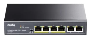 CUDY Cudy FS1006P 6-Port 10/100M PoE+ Switch, 60W internal max 32W/PoE, UPLINK, 250m (alt.PFS3006-4ET-60)