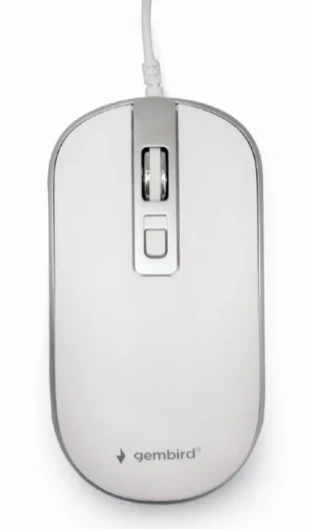 GEMBIRD MUS-4B-06-WS Gembird Opticki mis 800-1200Dpi 4-button 99mm white/silver USB
