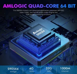 GEMBIRD GMB-X96 X4 4/32GB smart TV box S905X4 quad, Mali-G31MP 8K, KODI Android 11.0