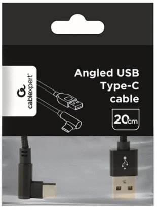 GEMBIRD CC-USB2-AMCML-0.2M Gembird pod uglom USB Type-C kabl za punjenje i prenos podataka, 0.2 m, black
