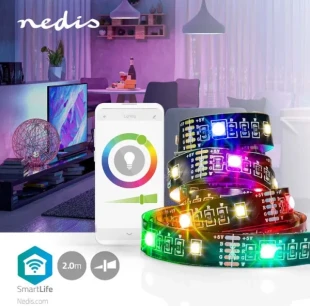 NEDIS BTLS20RGBW RGB Led traka Bluetooth, Topla bela, SMD, 2m, IP20, 2700K, 380lm, Android/iOS