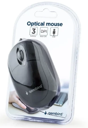 MUS-U-01 Gembird Opticki mis 1000Dpi black 94mm USB