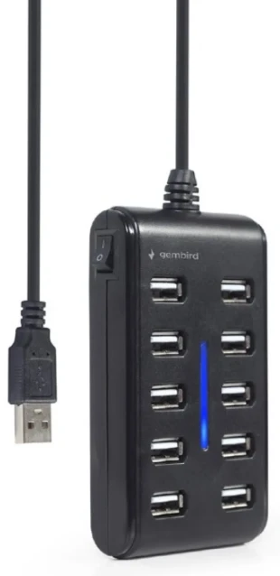 GEMBIRD UHB-U2P10P-01 Gembird 10-port USB 2.0 HUB, black A