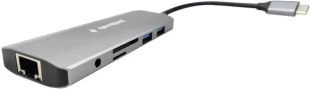 GEMBIRD A-CM-COMBO9-03 ** Gembird USB Type-C 9in1 multi-port adapter USB-C+HUB+HDMI+PD+card+RJ45 Gbit (2159)