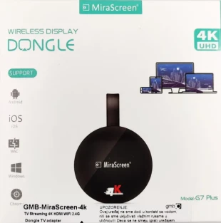 GEMBIRD GMB-MiraScreen-4K * Gembird MIRACAST DLNA & airplay HDMI WiFI Dongle TV adapter, 2.4G  4K (1599)