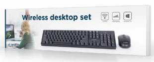 GEMBIRD KBS-W-01 Gembird 2.4 GHz Slim Bezicni mis + tastatura US layout black