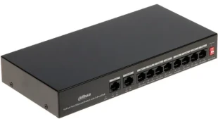 Dahua POE switch PFS3010-8ET-65 10/100 RJ45 ports, POE 8 kanala, UPLINK 2xGbit