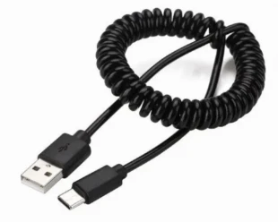 GEMBIRD CC-USB2C-AMCM-6 Gembird Spiralni USB 2.0 AM na USB-C kabl, 1.8 m, black