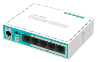 MikroTik RB750r2 heX LITE 5xLAN 10/100, 850MHz CPU, 64MB RAM, RouterOS L4