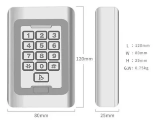 GEMBIRD SMART-KPS-LOCK-Door Gembird metalno kuciste IP65 vodootporno RFID EM kartica, kontrola pristupa