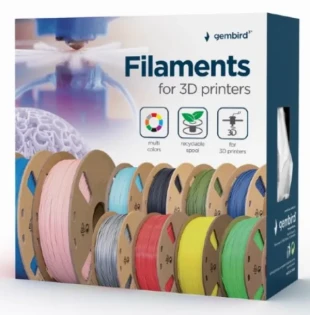 GEMBIRD 3DP-PLA-01-MTW Mat PLA Filament za 3D stampac 1.75mm, kotur 1KG, white