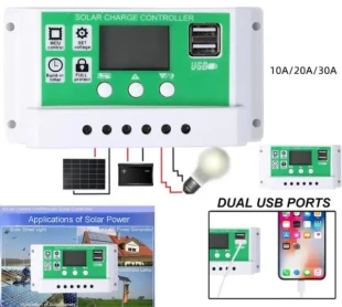 GEMBIRD SOL-CONTROL30AG GMB PV solarni regulator punjenja 30A/20A/10A 12V/24V automatski podesivi PWM LCD
