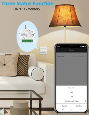 GEMBIRD SMART-4GANG Tuya Wifi DIY Self-locking daljinski upravljac Smart Switch relejni modul DC 5V/7-32V AC