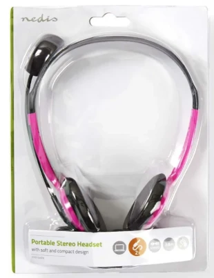 NEDIS CHST100PK Stereo slusalice sa mikrofonom 2x3,5mm Pink
