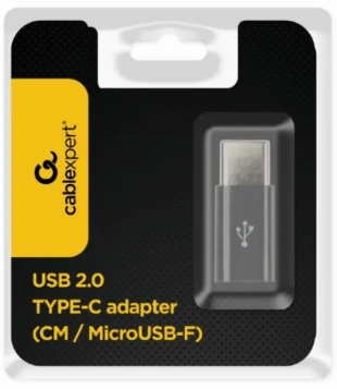 A-USB2-CMmF-01 Gembird microUSB 2.0 na Type-C adapter (CM/MicroUSB-F), black A