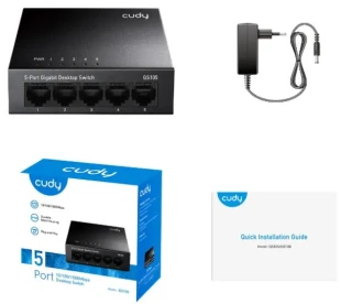 CUDY Cudy GS105 metalni 5-Port Gbit Desktop Switch, 5x RJ45 10/100/1000, ver 4.0