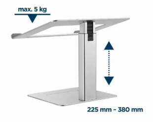 GEMBIRD NBS-D1-02 Gembird podesivo postolje za laptop 15,6, max.5kg, 225~380mm, aluminum