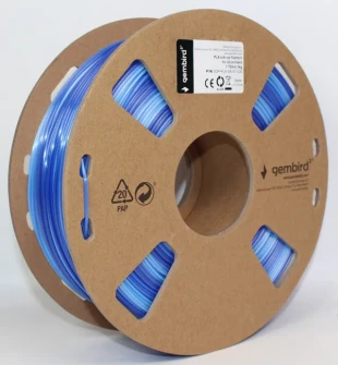 GEMBIRD 3DP-PLA-SK-01-ICE PLA Svilenkasti led Filament za 3D stampac 1.75mm, kotur 1KG Ice blue + dark blue