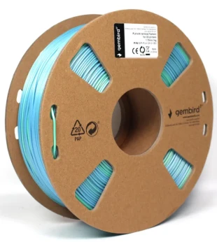 GEMBIRD 3DP-PLA-SK-01-BG PLA Svilenkasti duga Filament za 3D stampac 1.75mm, kotur 1KG blue/green