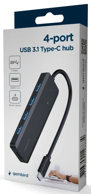 GEMBIRD UHB-CM-U3P4P-01 Gembird 4-port USB 3.1 (Gen 1) Type-C HUB