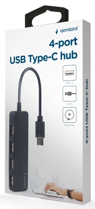 GEMBIRD UHB-CM-U2P4-01 Gembird 4-port USB Type-C HUB, black