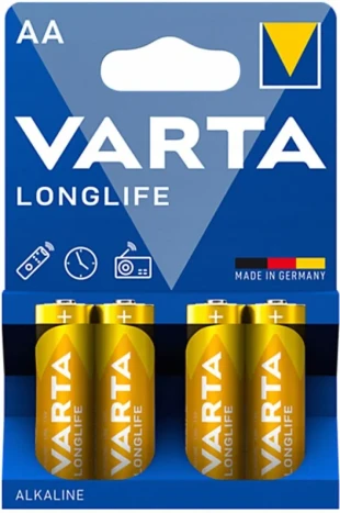VARTA LONGLIFE AA 1.5V LR6 MN1500, ALKALNE baterije, PAK4 (cena po kom.)