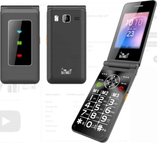 OSTALI FLIP XXL MOBILNI TELEFON,Veliki displej u boji 2,8 inèa, Dual SIM (2G), FM, BT, 1400 mAh