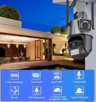 CAM-IP6MP-EP11-QQ GMB kamera 6 mpix microSD iCSee xmeye pro app Two-way voice PTZ ip66,3.6mm+3.6mm