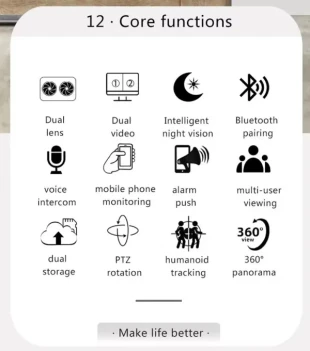 CAM-IP6MP-Q7* GMB kamera 6 mpix microSD iCSee xmeye pro app Two-way voice PTZ 3,6mm+3,6mm 2058