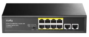 Cudy FS1010PG 8-Port 10/100M PoE+ Switch, 2Uplink 10/100/1000M, 120W, 250m, steel (Alt.PFS3010-8ET)