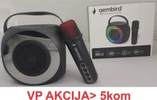 SPK-L2 ** Gembird Bluetooth karaoke zvucnik RGB,10W,1800mAh, USB, microSD, AUX +mikrofon 500mAh(1360