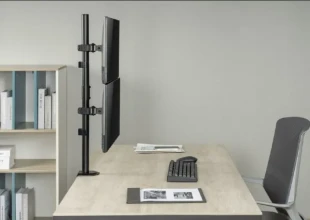 GEMBIRD MA-D2-02 Gembird Podesivi vertikalni stoni drzac za dva monitora, tilt, 17-32 max.2x9kg