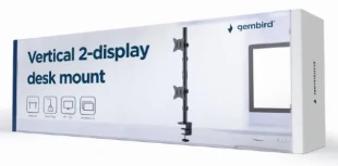 GEMBIRD MA-D2-02 Gembird Podesivi vertikalni stoni drzac za dva monitora, tilt, 17-32 max.2x9kg