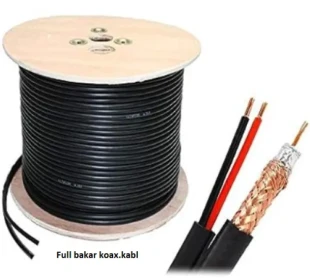 GEMBIRD KABL-COAX-RG59+2x0.75 BC/PVC/300M CCTV Bakarni Koaksialni kabl sa napojnim kablom2x0,75mm black 300m