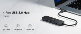 Cudy UH40A HUB 4 USB3.0 4-port, storage speed 5Gbps, black (alt. UHB-U3P4-03)