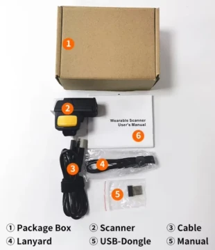 POS-BSH500 GMB 2d/OCR CMOS Warehouse Finger barcode scanner, barkod skener, 600mAh, 1MP, BT/WiFi