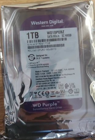 HDD 3.5 ** 1TB WD10PURZ WD Purple 24/7 5400RPM 64MB SATA3