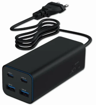 GEMBIRD TA-UC-2A2C-PD100-01-BK Gembird 4-port 100W GaN USB PowerDelivery brzi punjacr, black