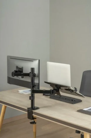 GEMBIRD MA-DA-03 Gembird Podesivi stoni drzac za monitor tilt, 17-32 max.9kg + nosac za laptop