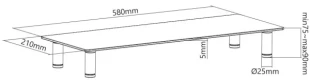GEMBIRD MS-TABLE-GM-01 Gembird postolje za monitor od kaljenog stakla 580x 210 x 90 mm