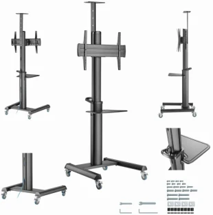 GEMBIRD TVS-70T-02 Gembird Mobilni sto sa tockicima, 37-70, crne boje