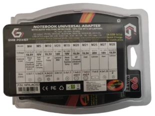NPA-AC5D **Gembird  univerzalni laptop punjac AC 90W + QC3.0 mob.brzi punjac 3A, auto voltage (1253)