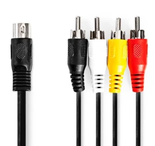 NEDIS CAGL20400BK10 DIN 5-Pin muski na 4x RCA Muski, 1m, Black