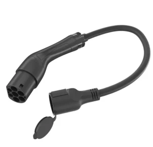 EV-T2MACF-3.7KW-0.5M Gembird Adapter kabl Tip 2 (muški) na Šuko (ženski), 3,7 kW, 0,5 m