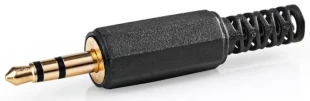 NEDIS CAVC22900BKG Audio konektor, Ravni, Muški, Pozlaceni, Lemljenje, Preènik ulaza: 4,0 mm,PVC, 1 kom