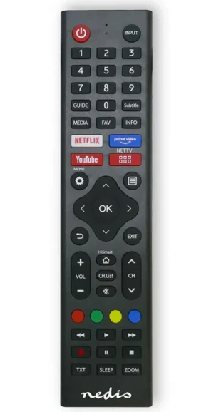 NEDIS TVRC45HIBK Univerzalni daljinski upravljac za Hisense Amazon Prime/Disney+/Netflix/ Rakuten
