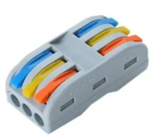 WAGO klema 3 in 3 out spojna sa polugom, 5 kom pakovanje i cena za 5 komada