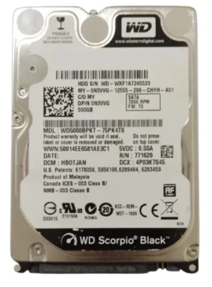 HDD 2.5 * 500GB WD5000BPKT  Black 7200rpm 16mb SATA 9.5mm