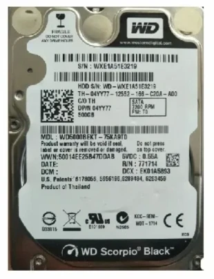HDD 2.5 * 500GB WD5000BEKT BLACK scorpio 7200rpm 16mb SATA 9.5mm