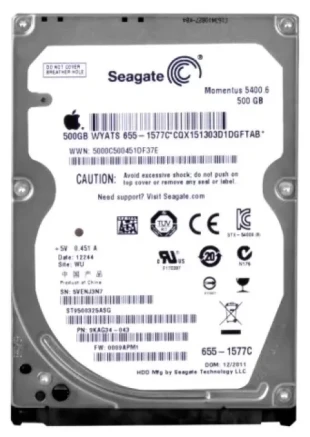 HDD 2.5 * 500GB ST9500325ASG SEAGATE 5400rpm 8mn SATA 9.5mm